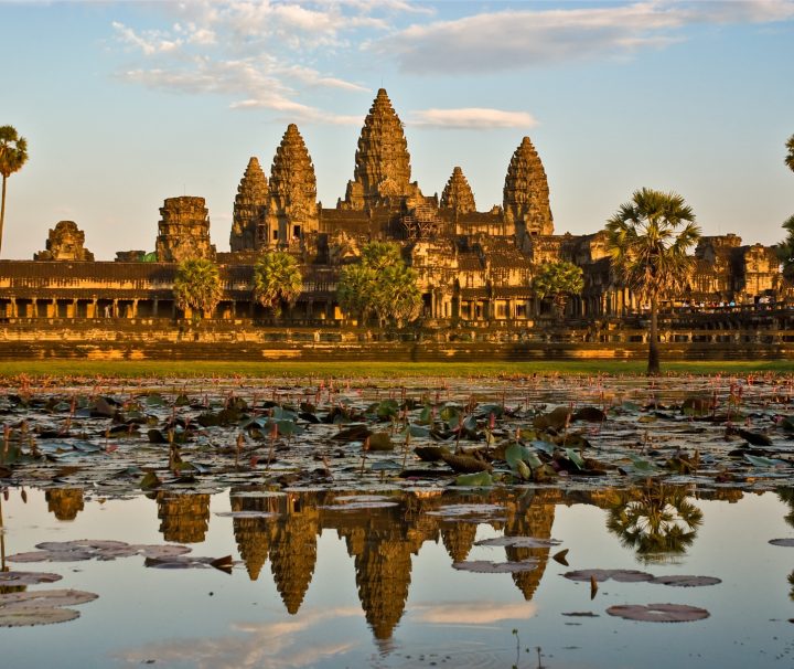 Sonnenaufgang an der Tempelanlage Angkor Wat