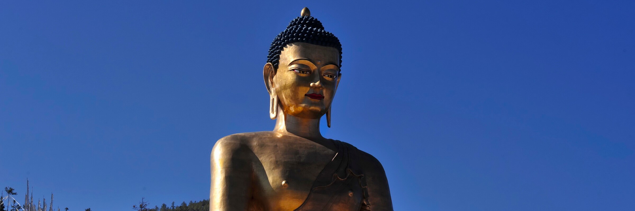 Die Buddha Dordenma Statue ist eine über 50 m hohe, vergoldete Statue eines Shakyamuni Buddhas auf einem Hügel im Süden von Thimphu.