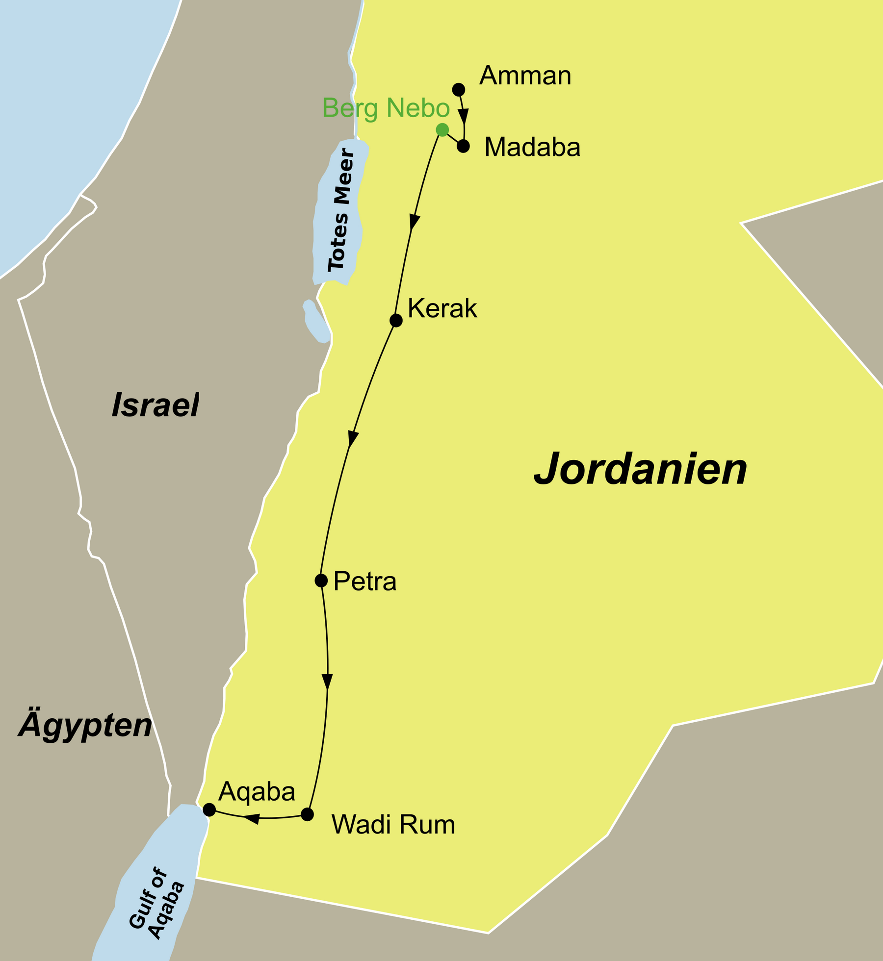 Deluxe Reise Jordanien 5 Tage von Amman nach Aqaba 