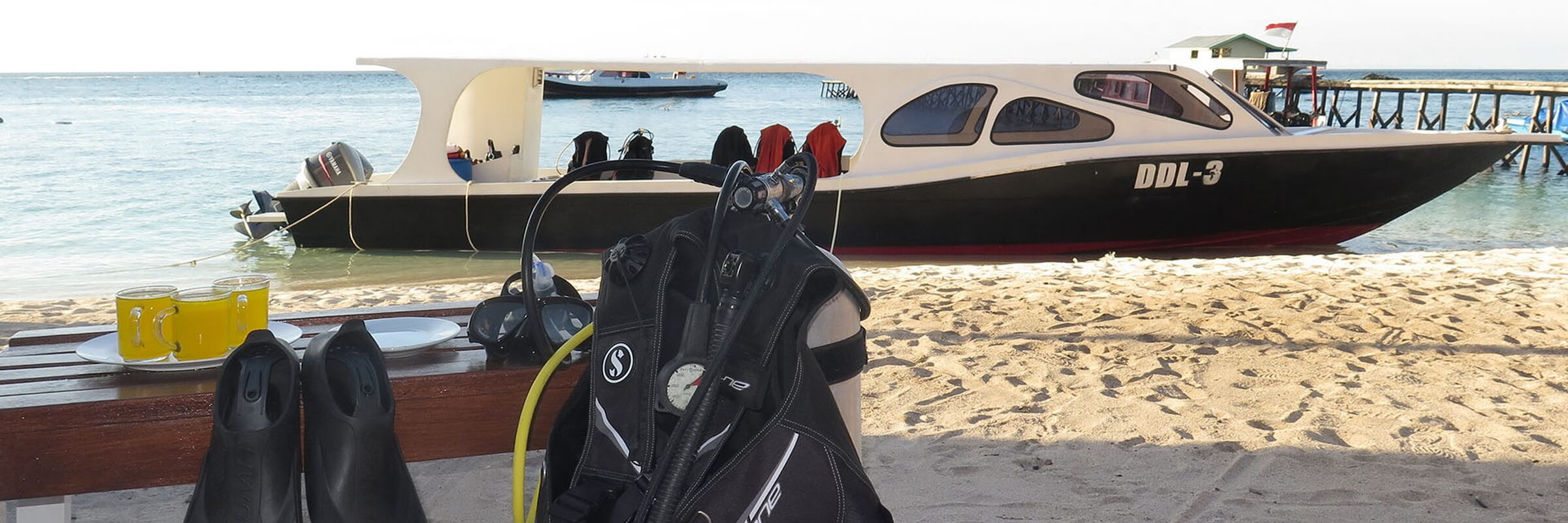 Von der angegliederten Tauchbasis der Derawan Dive Lodge aus kann der Ausflug in die Unterwasserwelt unmittelbar beginnen.