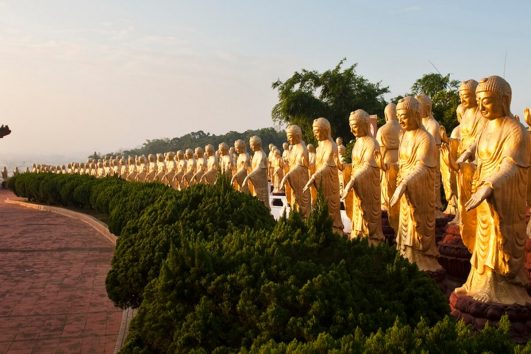 Das Foguangshan Kloster, ungefähr 45 km nordöstlich von Khaosiung gelegen, ist das größte buddhistische Kloster Taiwans.