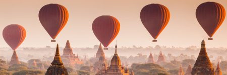 Höhepunkt einer Myanmar Reise: Ballonfahrten über das Tempelfeld der historischen Königsstadt Bagan