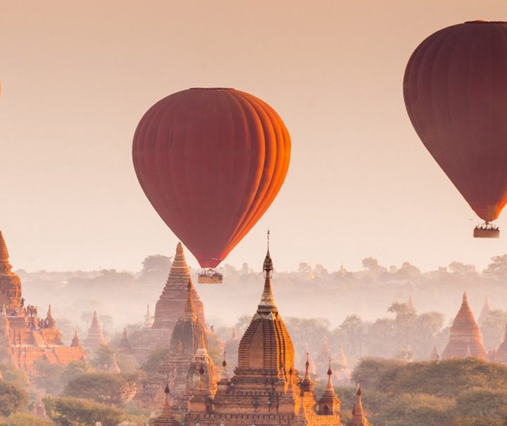 Höhepunkt einer Myanmar Reise: Ballonfahrten über das Tempelfeld der historischen Königsstadt Bagan