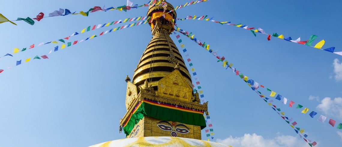 Swayambhunath stupa in Kathmandu, Nepal (before the 2015 earthquakes)