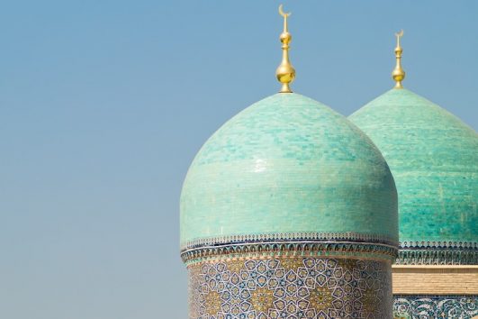 Die Moschee Hasrati Imam ist Teil des gleichnamigen Gebäudekomplexes im alten Wohnbezirk von Taschkent in Usbekistan.