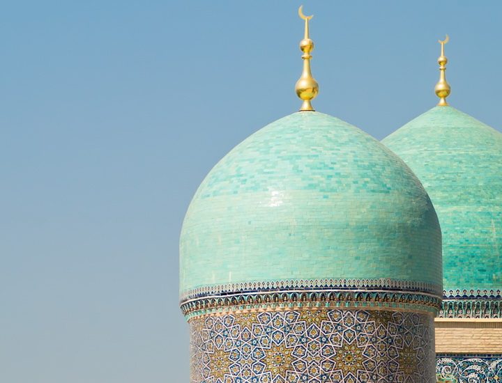 Die Moschee Hasrati Imam ist Teil des gleichnamigen Gebäudekomplexes im alten Wohnbezirk von Taschkent in Usbekistan.