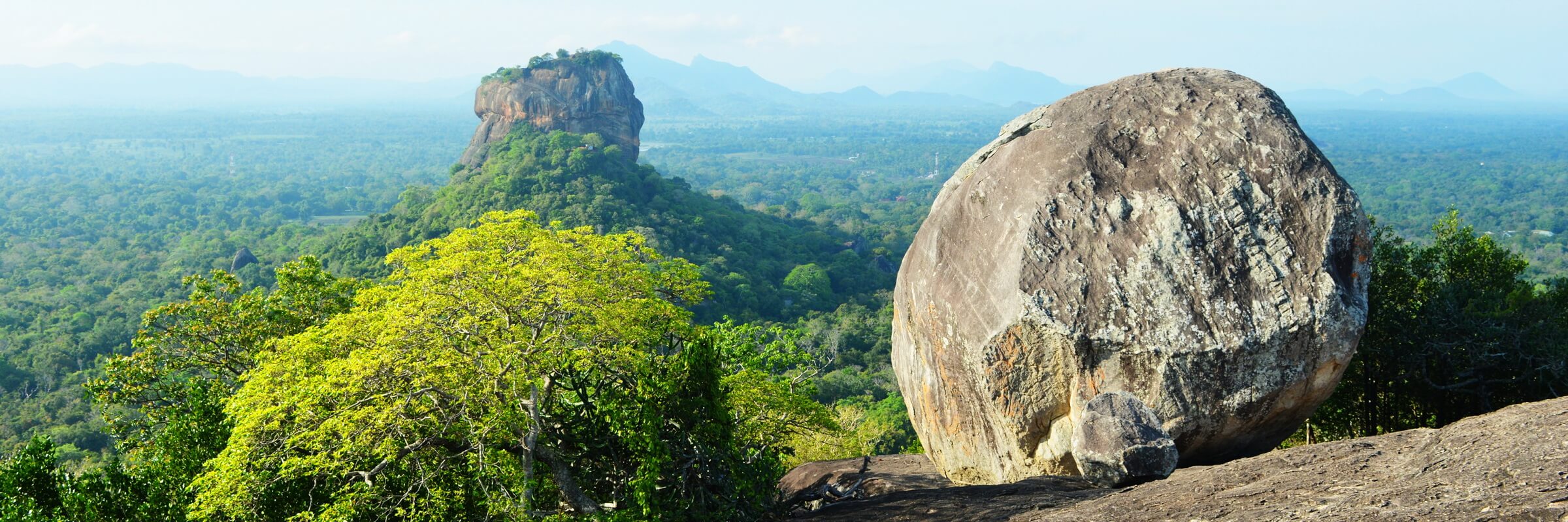 Wundervoller Ausblick vom Pidurangala Felsen auf den Löwenfelsen von Sigiriya