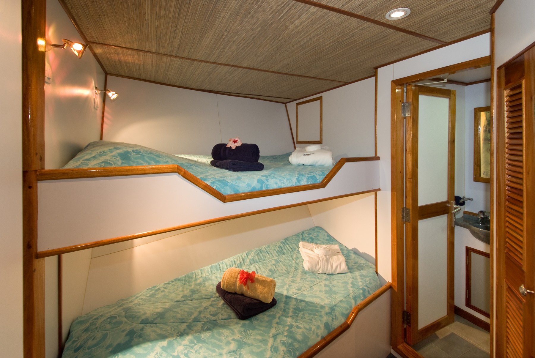 Die Standard Kabinen auf der Ocean Hunter III befinden sich auf dem Unterdeck, verfügen über zwei Betten, eigene Dusche/WC und individuell regelbare Klimaanlage.