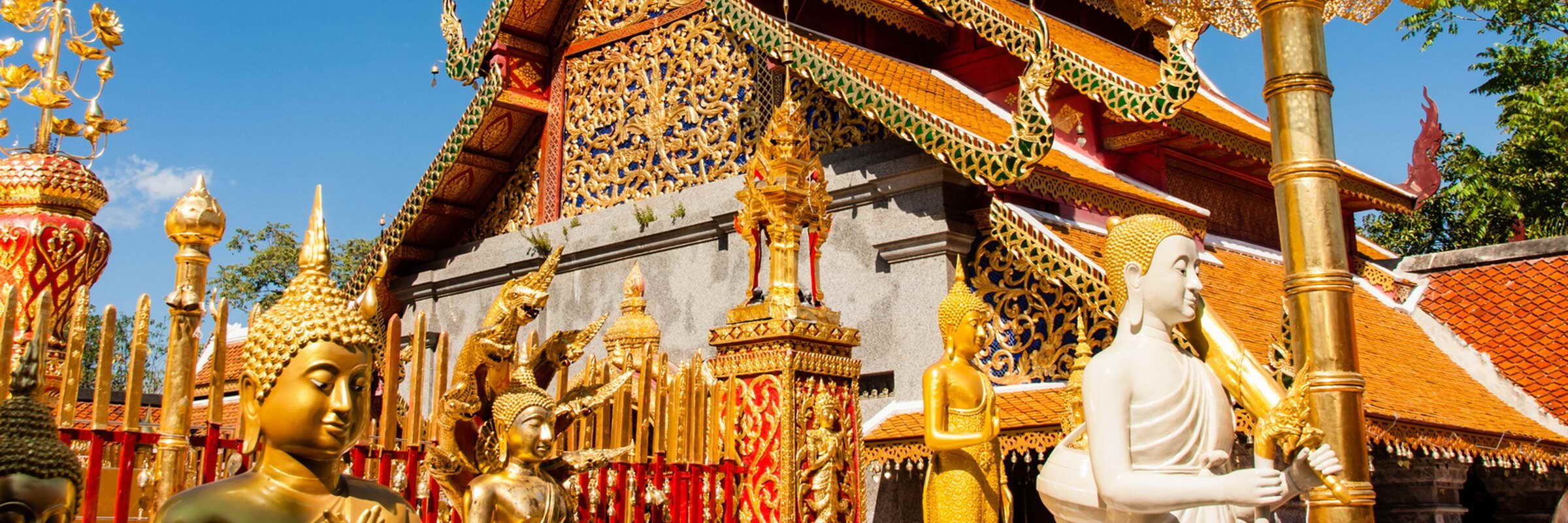 Der Wat Phra That Doi Suthep ist das Wahrzeichen von Chiang Mai und etwa 15 km westlich des Stadtzentrums gelegen.