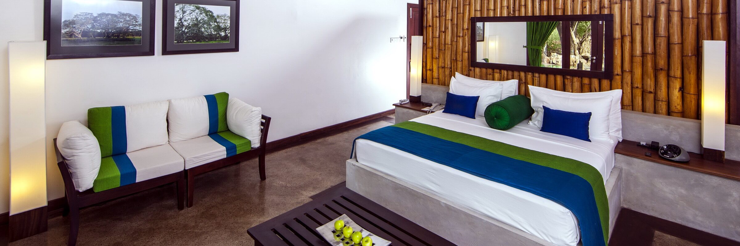 Innenansicht der Jungle Cabins im Jungle Beach Innenansicht der einladenden Jungle Cabins im Jungle Beach.