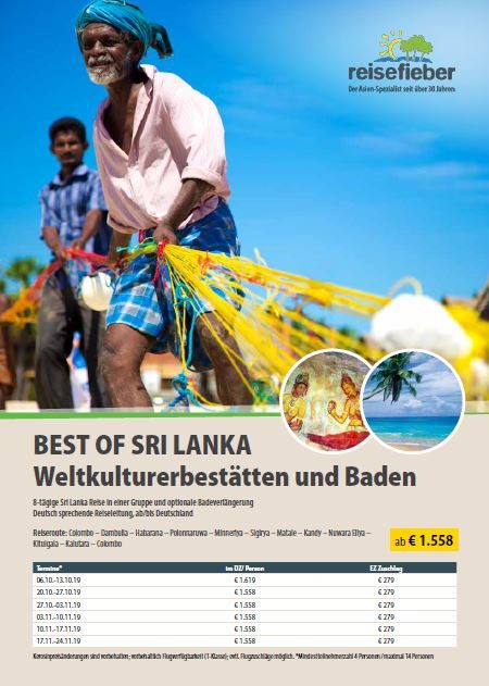 Entdecken Sie unsere Sri Lanka Reisen auf unserem Flyer