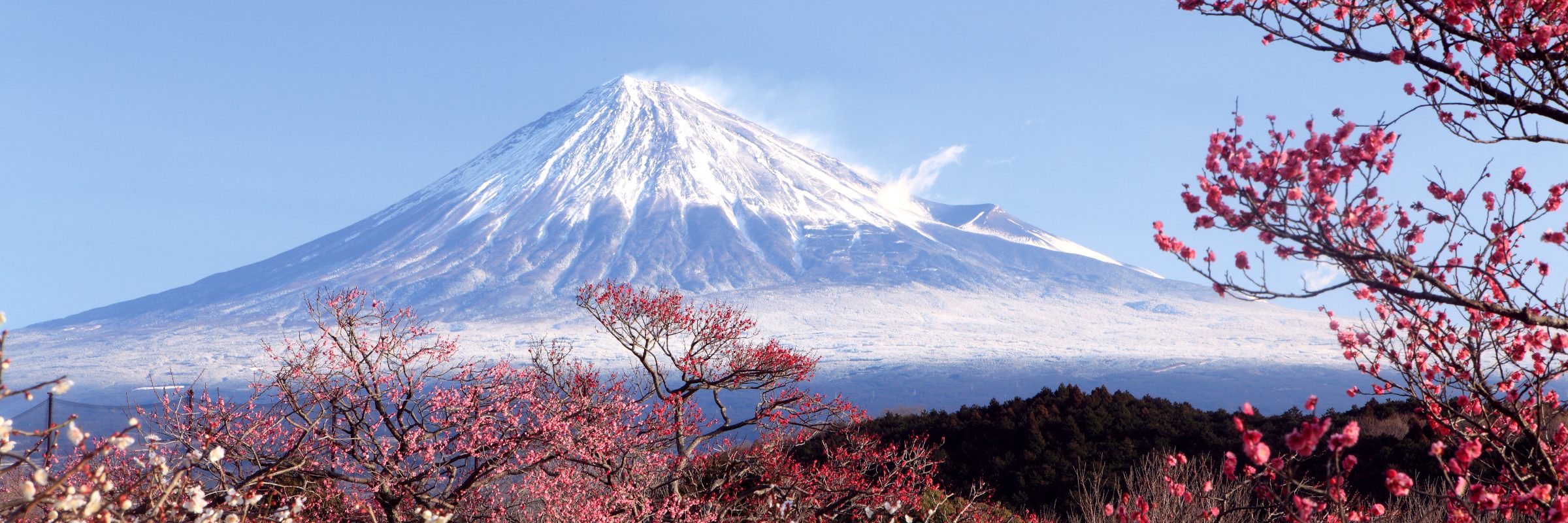 Der Berg Fuji auf der Haupinsel Honshu ist ein Vulkan mit einer Höhe von 3.776 m und der höchste Berg Japans.