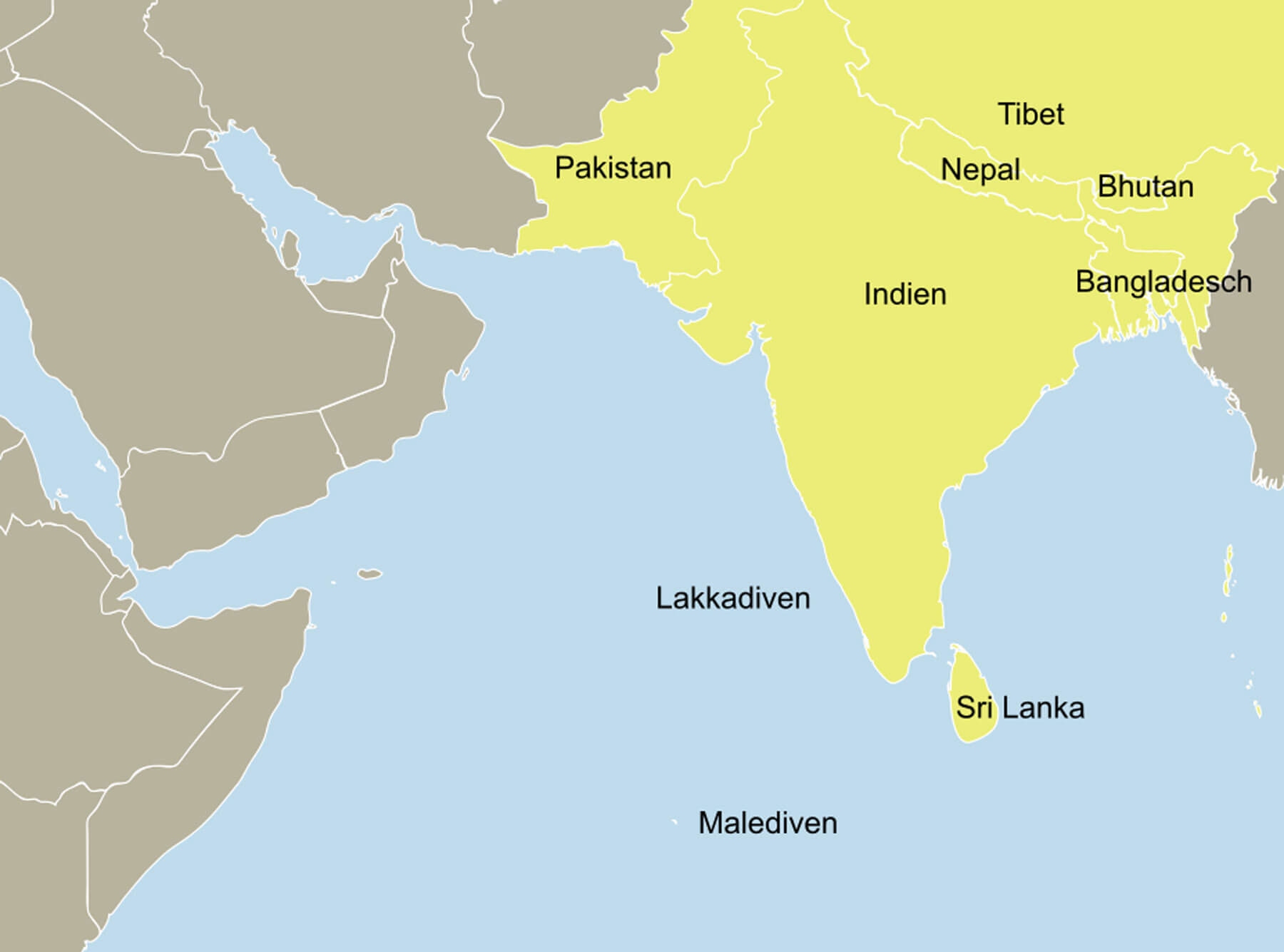 Karte Indischer Subkontinent