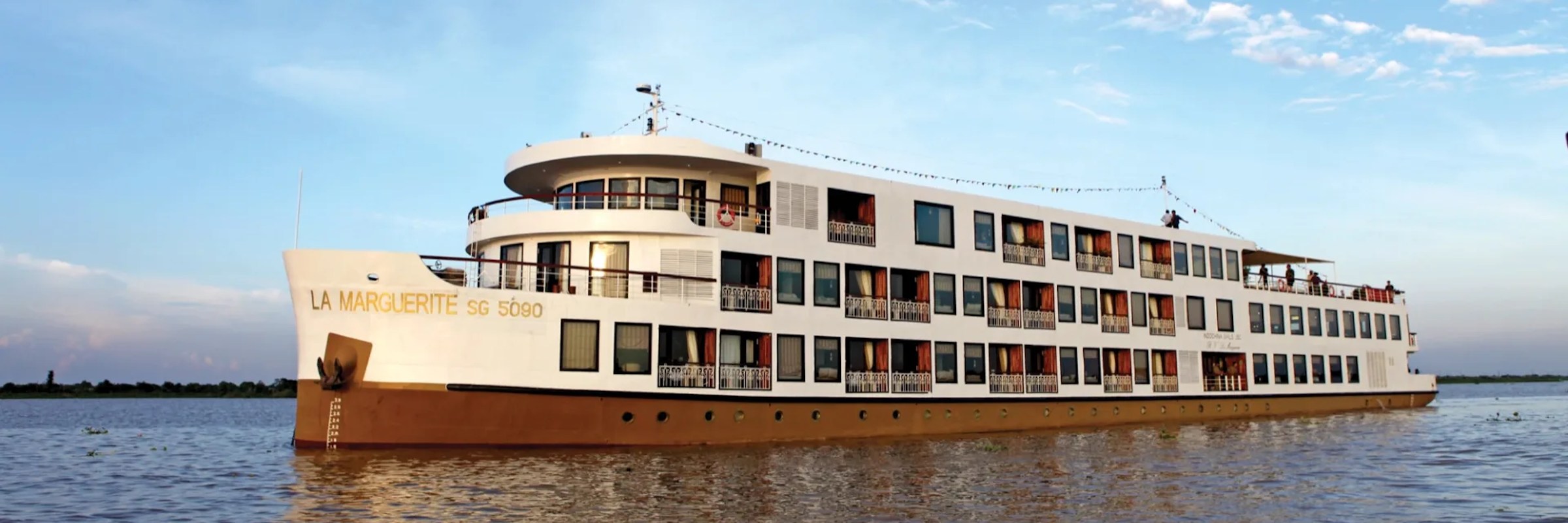 Das luxuriöse Flusskreuzfahrtschiff R/V La Marguerite wurde im Jahr 2009 in den Werften von Saigon gebaut, und 2018 komplett überholt.