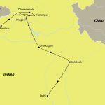 Die Reiseroute der Indien Privatreise | Zu Füßen heiliger Riesen führt von Amritsar über Dharamsala, Palampur, Kangra, Pragpur, Chandigarh und Rishikesh nach Delhi.