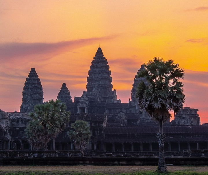 Angkor Wat Tempel zum Sonnenuntergang angkor wat reise