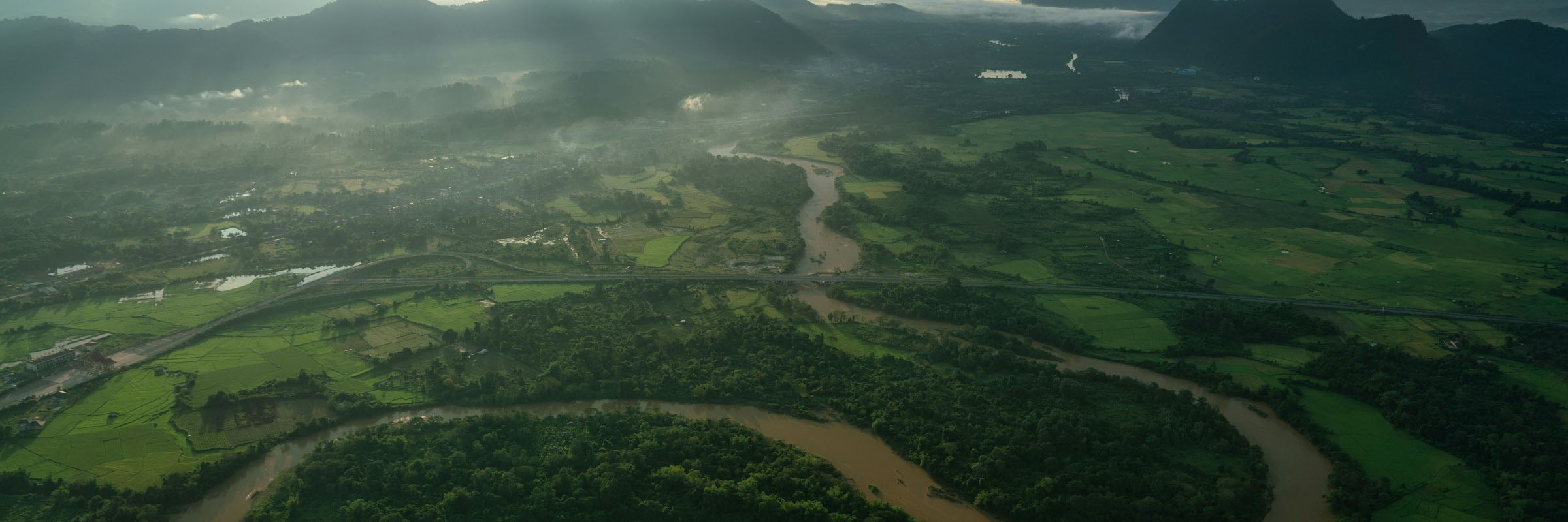 Der Mekong in Laos am Abend