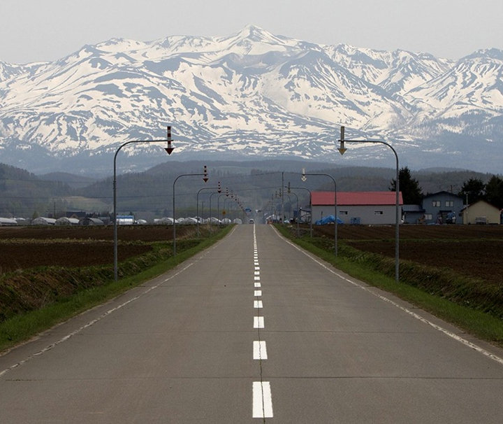 Landstraße bei Hokkaido Post Thumb Bild