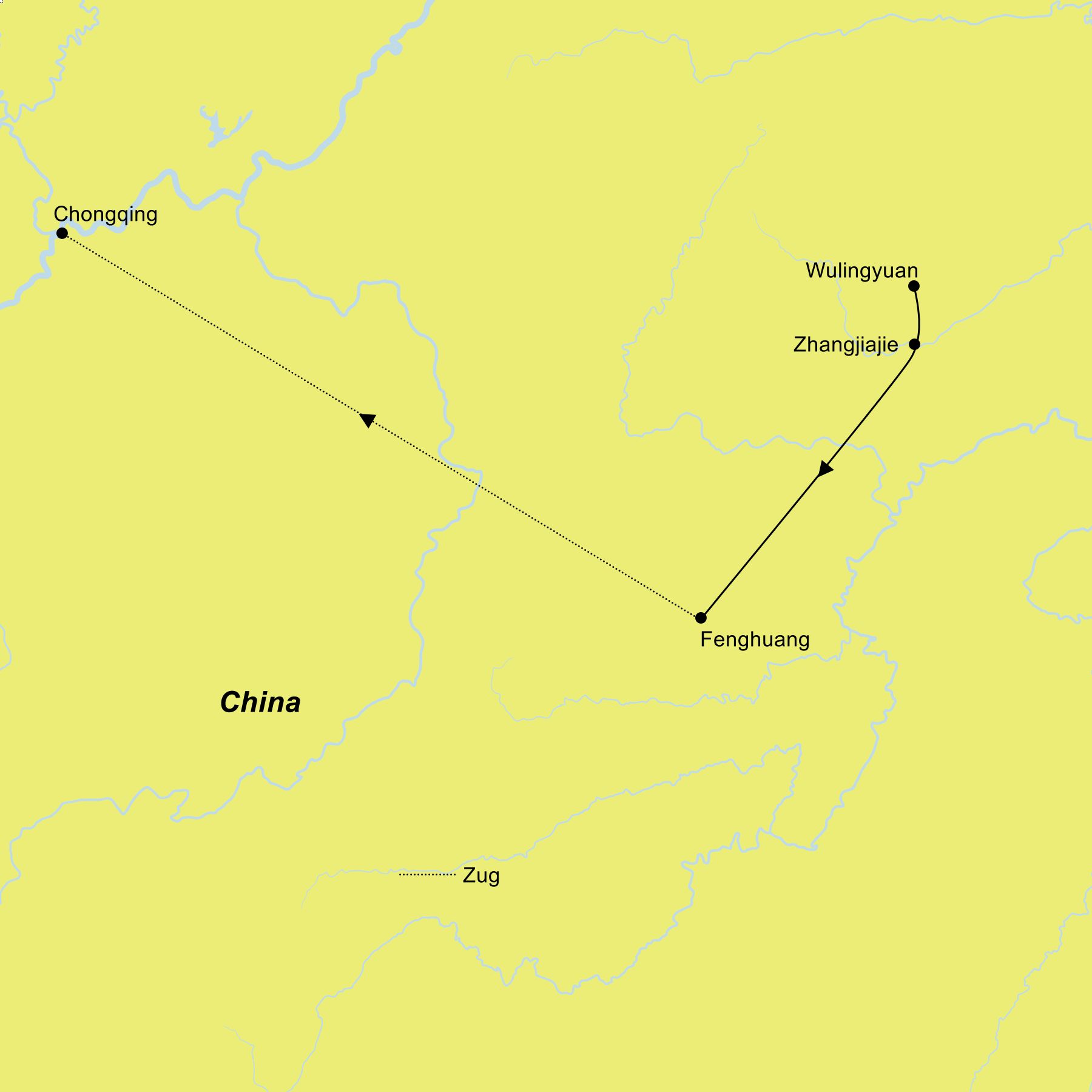 Reiseroute der Avatar, historische Städte und Cyberpunk City | Von Zhangjiajie nach Chongqing