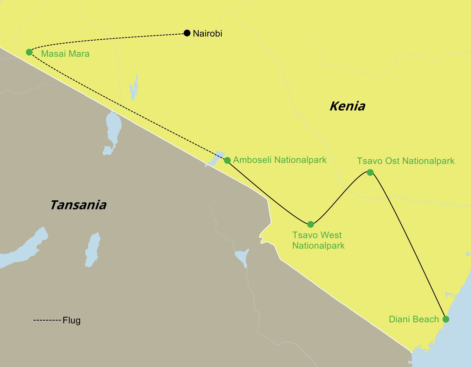 Reiseroute Kenia Rundreise Safariabenteuer und Stranderlebnis Reiseroute Kenia Rundreise Safariabenteuer und Stranderlebnis