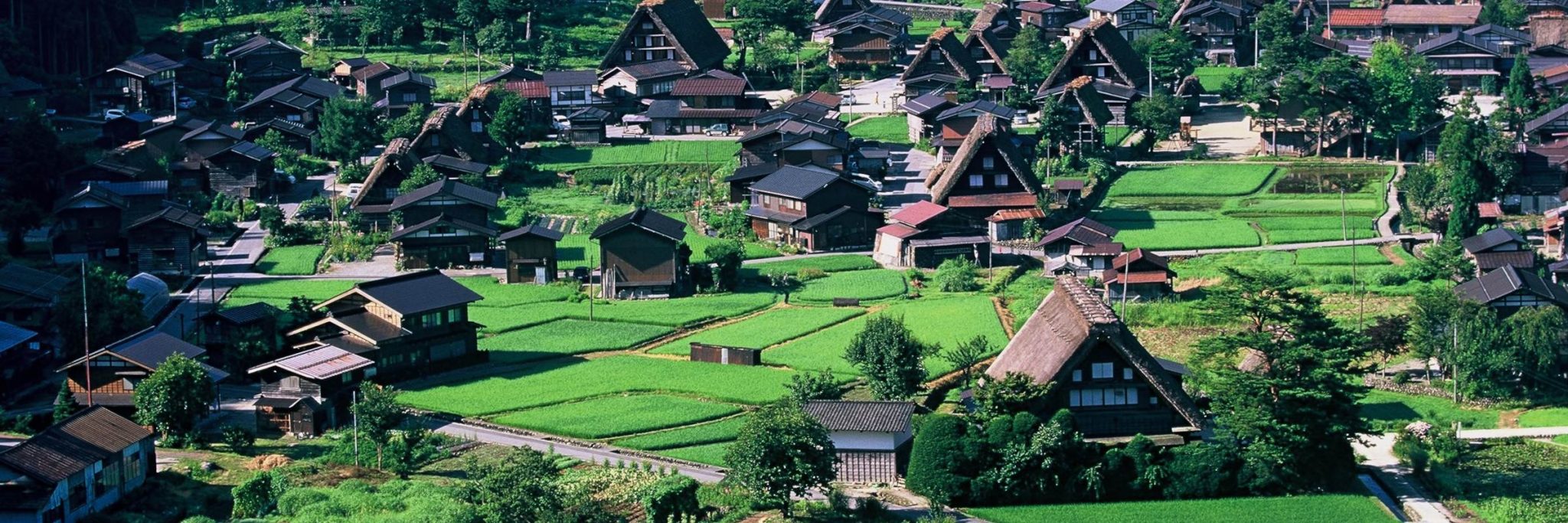 Das historische Dorf Ogimachi in Shirakawa-go auf Honshu in Japan