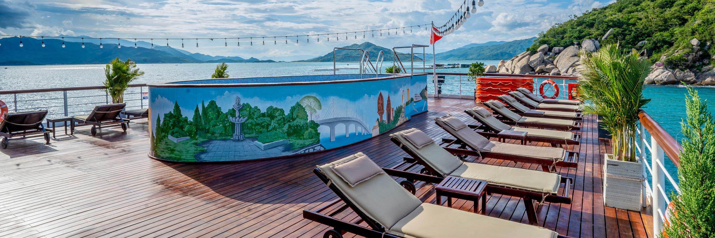 Sonnendeck an Bord der La Marguerite