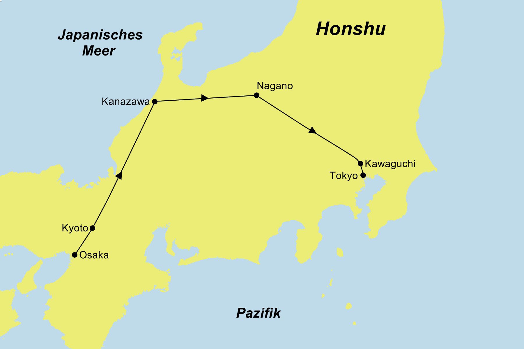 Reiseroute Japans Highlights entdecken | Best of Tour in einer Gruppe