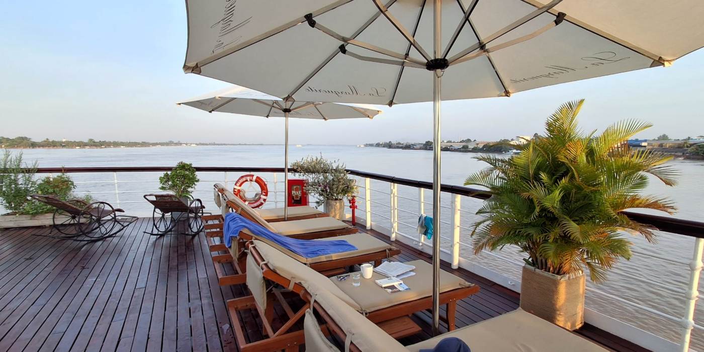 Sonnendeck an Bord der MV La Marguerite