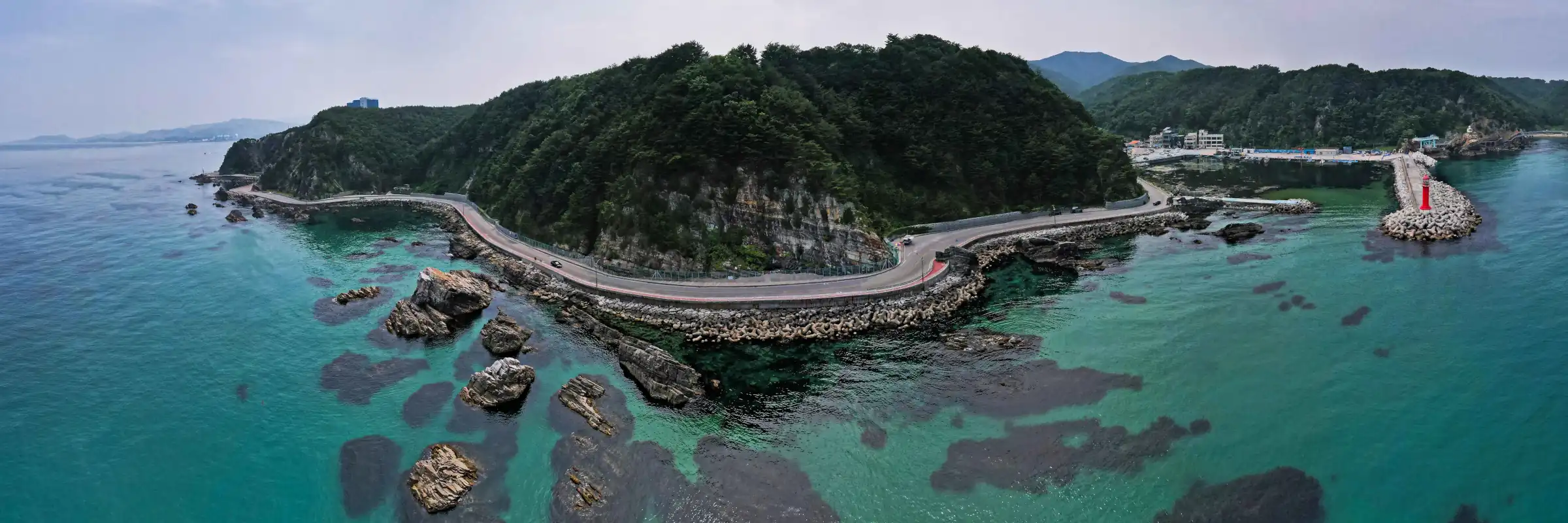 Die Küstenstraße Heonhwa-ro in Gangneung in Korea