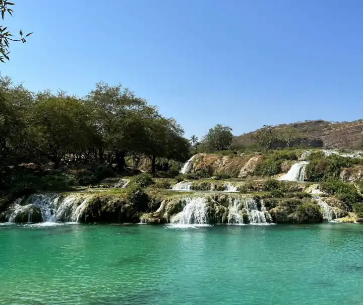 Wasserfälle von Wadi Darbat nahe Salalah im Oman
