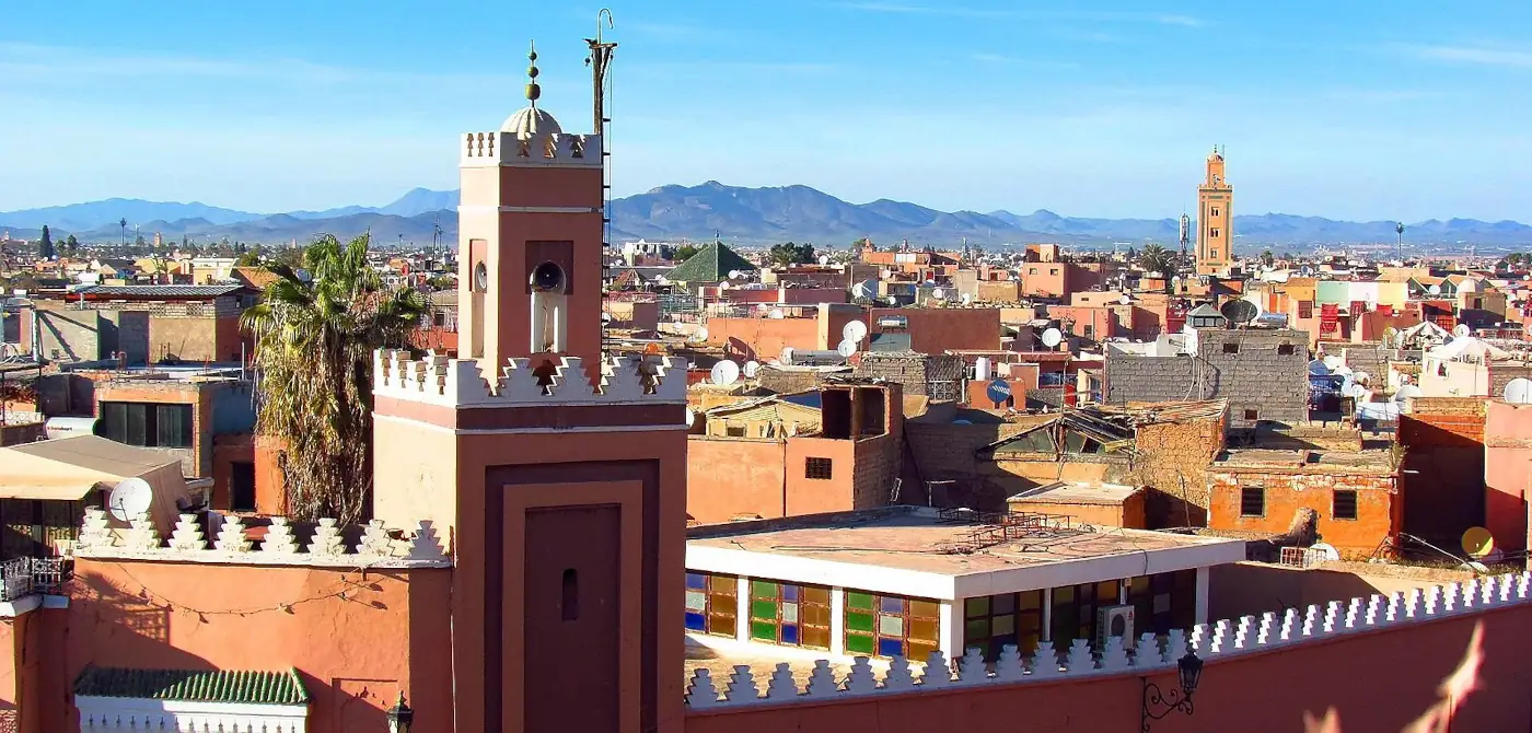 Die Dächer der Medina von Marrakesch in Marokko